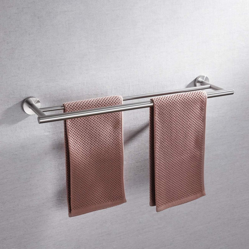 Miyili 24-Inch Bathroom Double Towel Bar Brushed Stainless Steel Bath Towel Rack Holder Wall Mount, A01N60B - Image 3